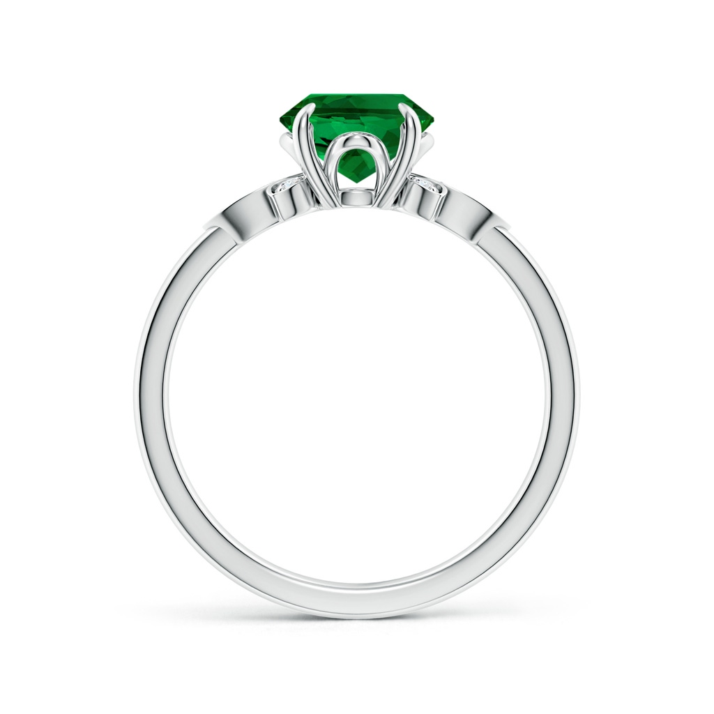 9x7mm Labgrown Lab-Grown Nature-Inspired Oval Emerald Engagement Ring in White Gold Side 199