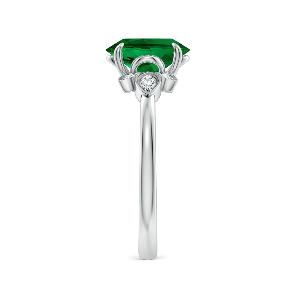9x7mm Labgrown Lab-Grown Nature-Inspired Oval Emerald Engagement Ring in White Gold Side 299