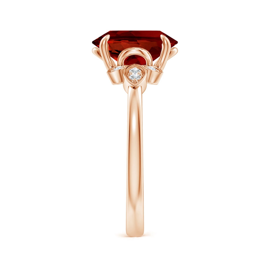 10x8mm Labgrown Lab-Grown Nature-Inspired Oval Ruby Engagement Ring in Rose Gold side 299