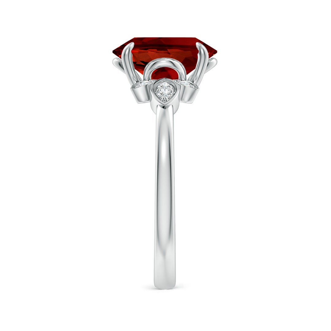 10x8mm Labgrown Lab-Grown Nature-Inspired Oval Ruby Engagement Ring in White Gold - side 3