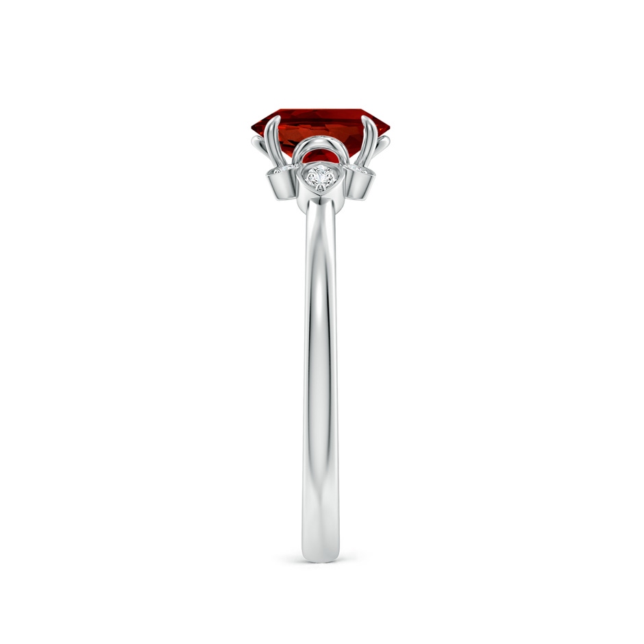 7x5mm Labgrown Lab-Grown Nature-Inspired Oval Ruby Engagement Ring in P950 Platinum side 299