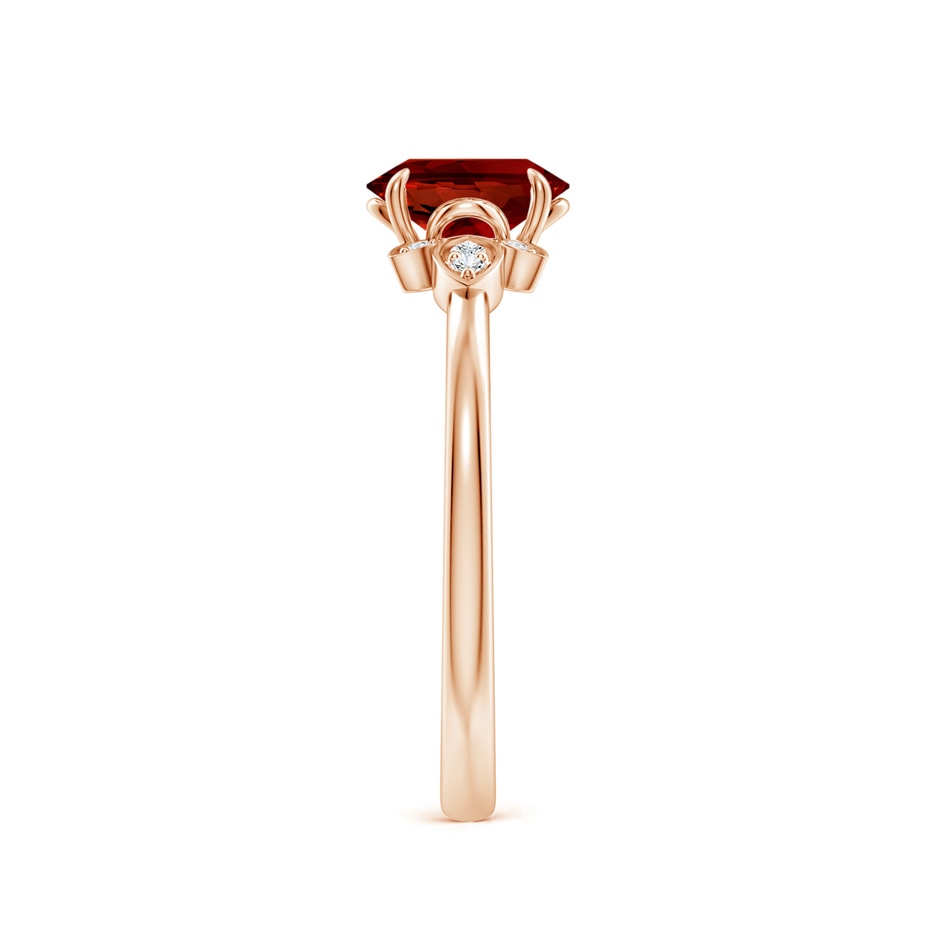 7x5mm Labgrown Lab-Grown Nature-Inspired Oval Ruby Engagement Ring in Rose Gold side 299