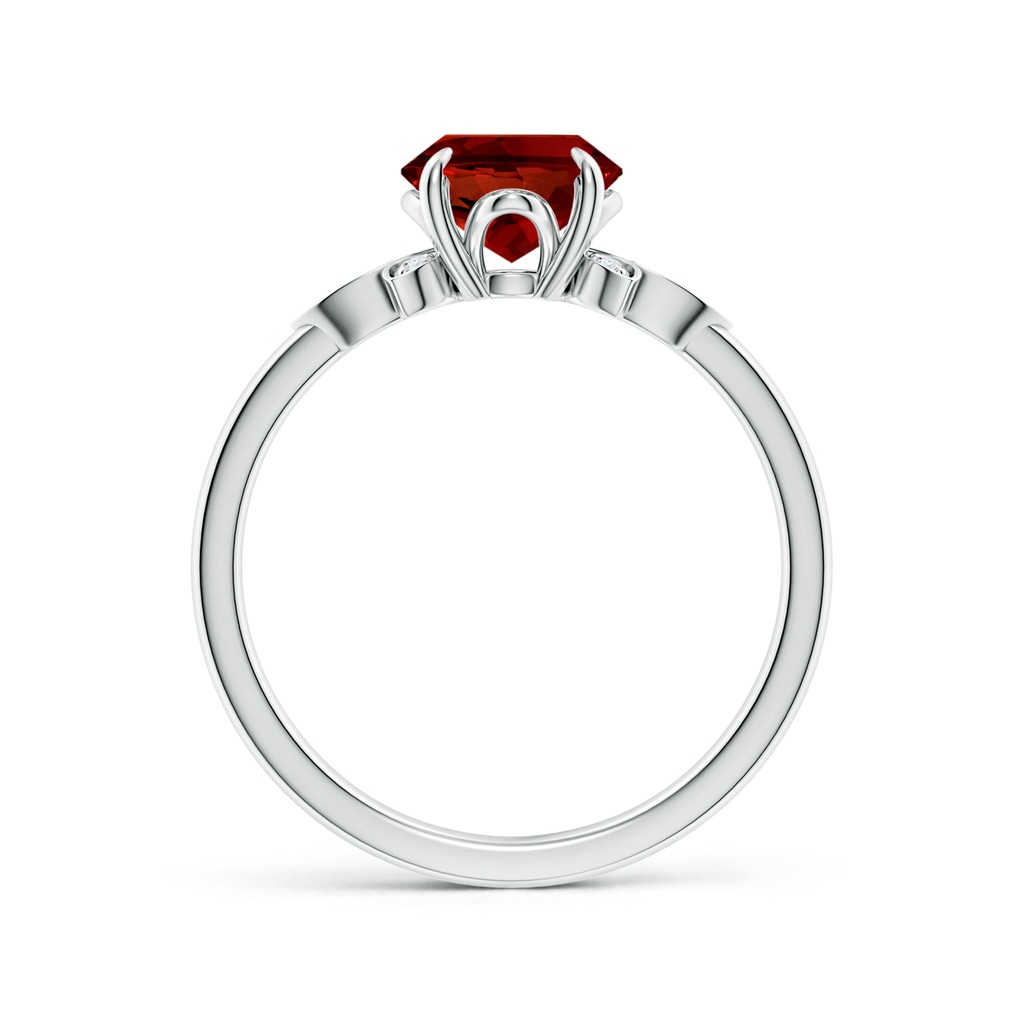 9x7mm Labgrown Lab-Grown Nature-Inspired Oval Ruby Engagement Ring in White Gold - side 199
