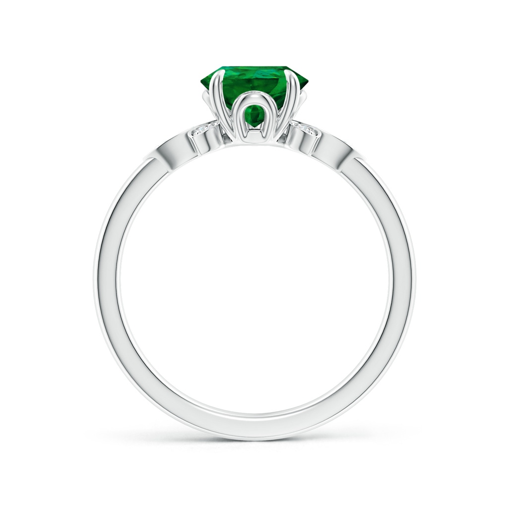9x7mm Labgrown Lab-Grown Nature-Inspired Pear-Shaped Emerald Engagement Ring in White Gold Side 199