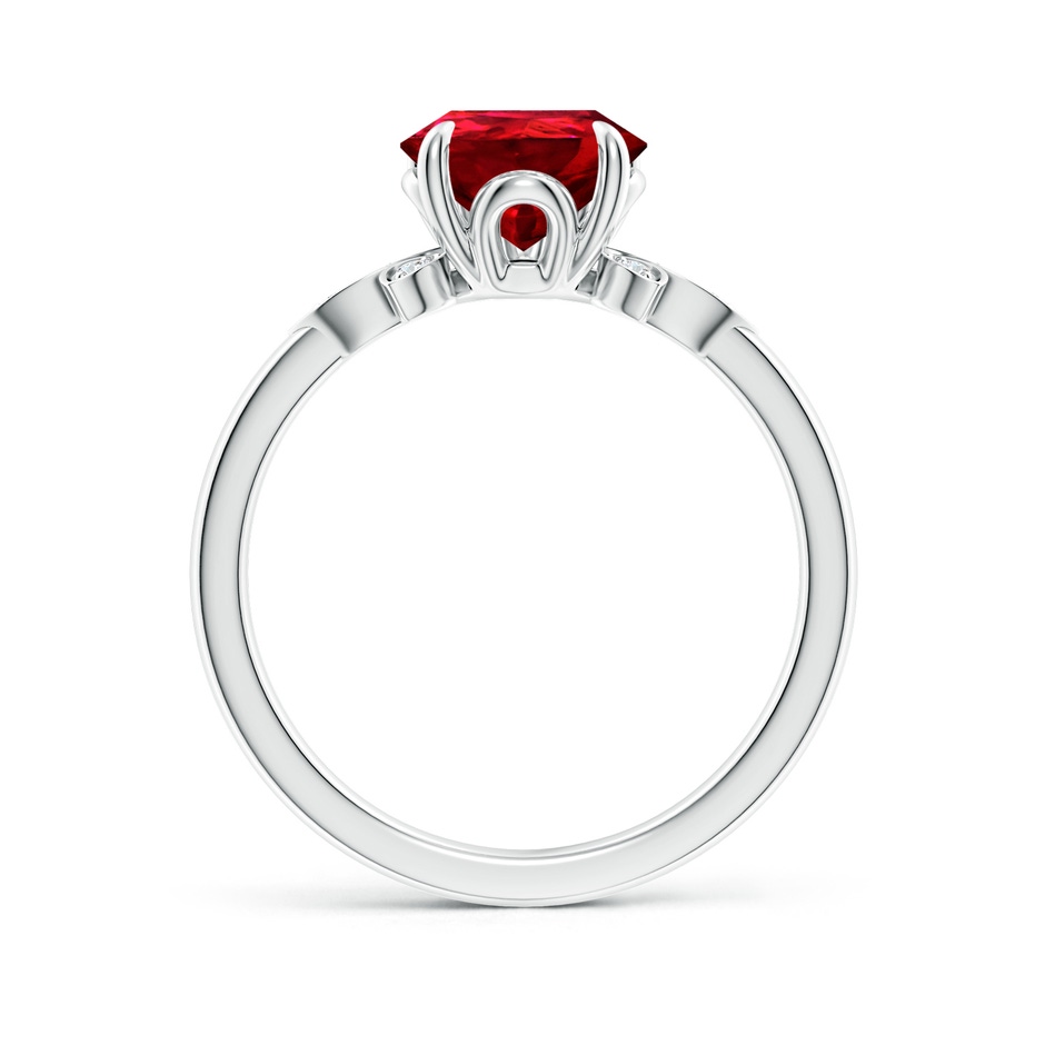 10x8mm Labgrown Lab-Grown Nature-Inspired Pear-Shaped Ruby Engagement Ring in 18K White Gold side 199