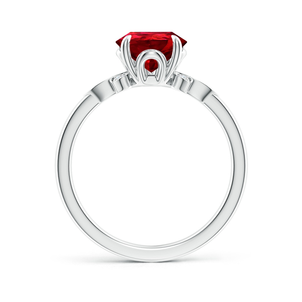 10x8mm Labgrown Lab-Grown Nature-Inspired Pear-Shaped Ruby Engagement Ring in White Gold - side 199