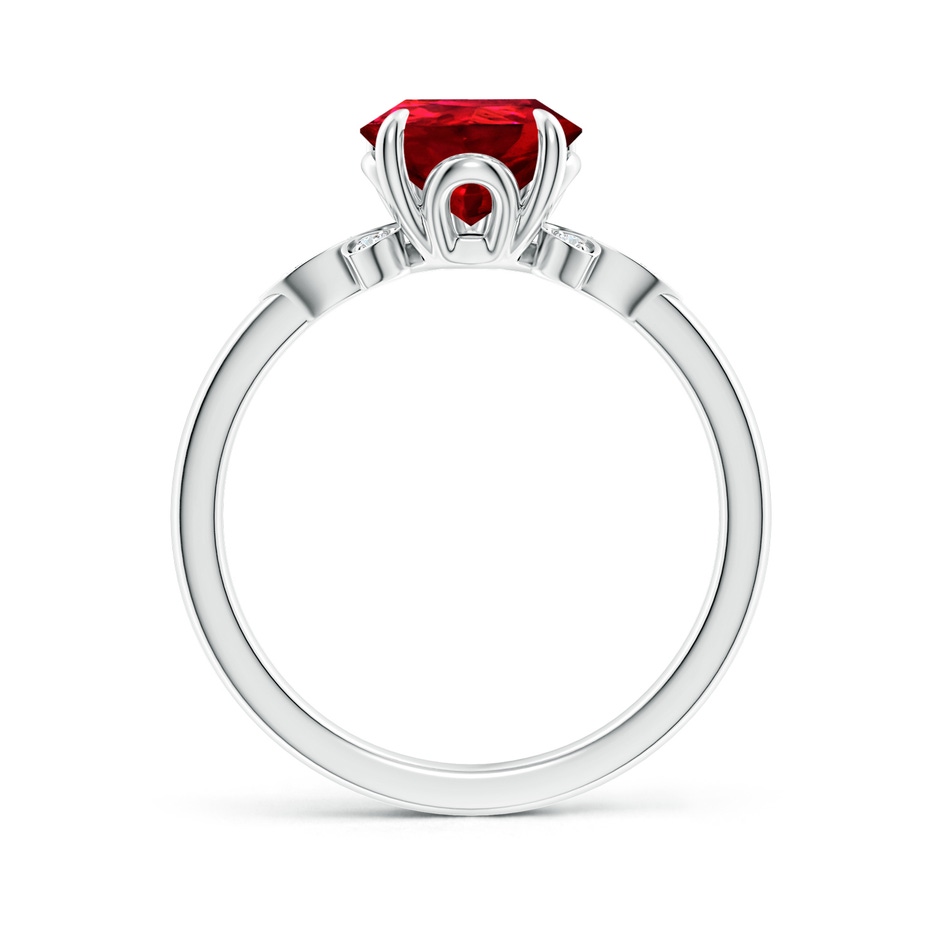 10x8mm Labgrown Lab-Grown Nature-Inspired Pear-Shaped Ruby Engagement Ring in White Gold side 199