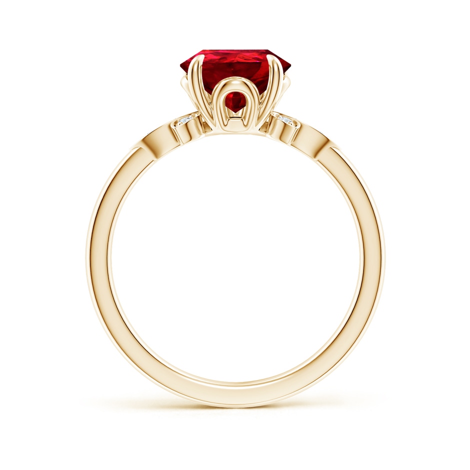 10x8mm Labgrown Lab-Grown Nature-Inspired Pear-Shaped Ruby Engagement Ring in Yellow Gold side 199