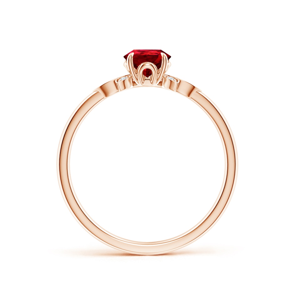 7x5mm Labgrown Lab-Grown Nature-Inspired Pear-Shaped Ruby Engagement Ring in Rose Gold side 199