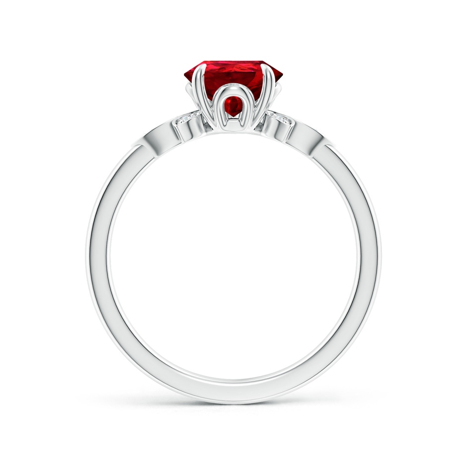 9x7mm Labgrown Lab-Grown Nature-Inspired Pear-Shaped Ruby Engagement Ring in White Gold side 199