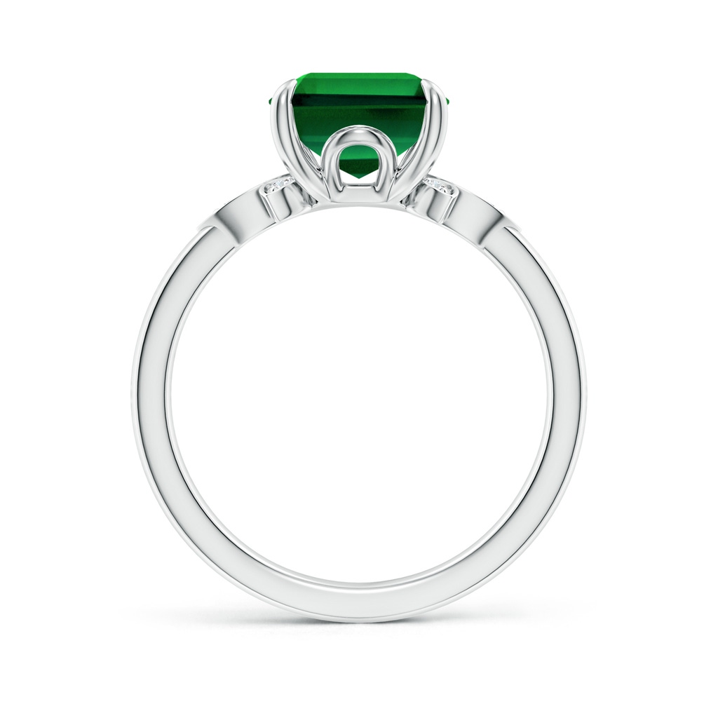 10x8mm Labgrown Lab-Grown Nature-Inspired Emerald-Cut Emerald Engagement Ring in P950 Platinum - side 199
