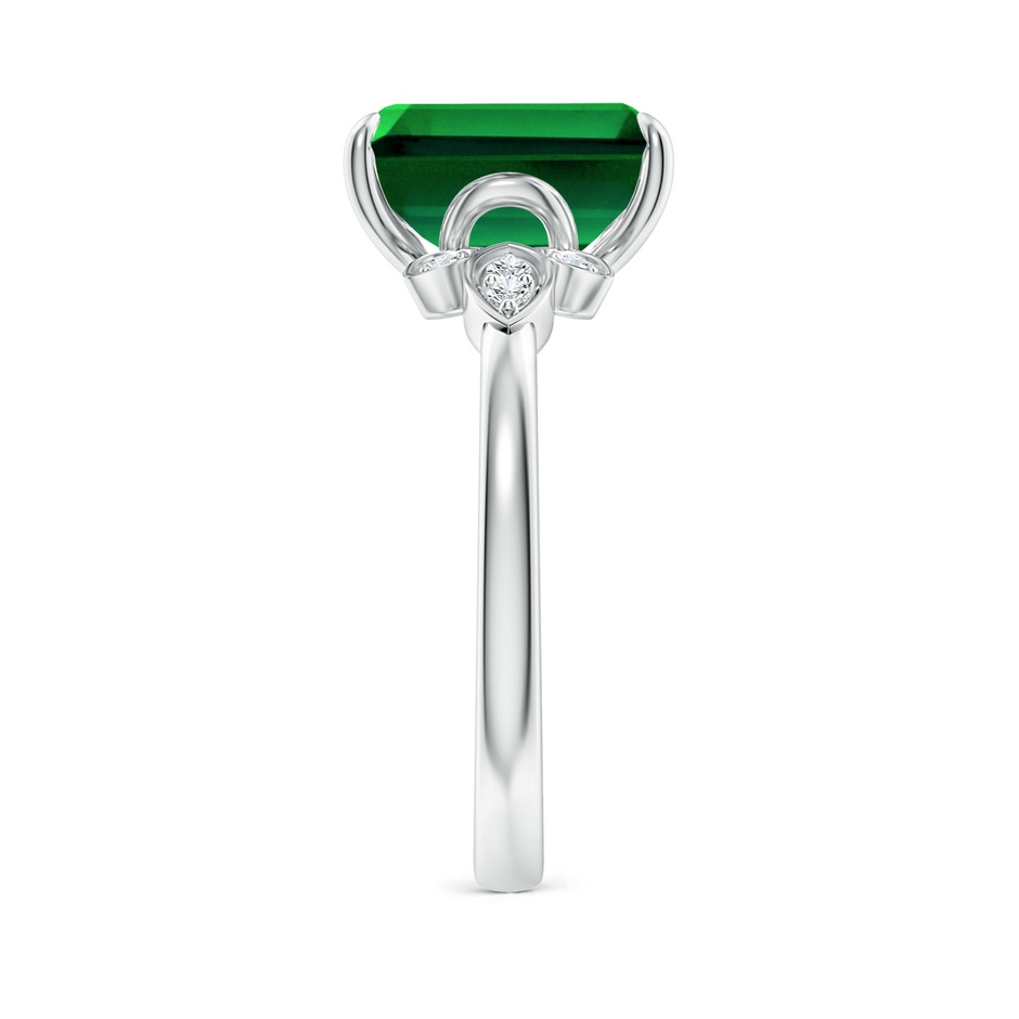 10x8mm Labgrown Lab-Grown Nature-Inspired Emerald-Cut Emerald Engagement Ring in P950 Platinum side 299