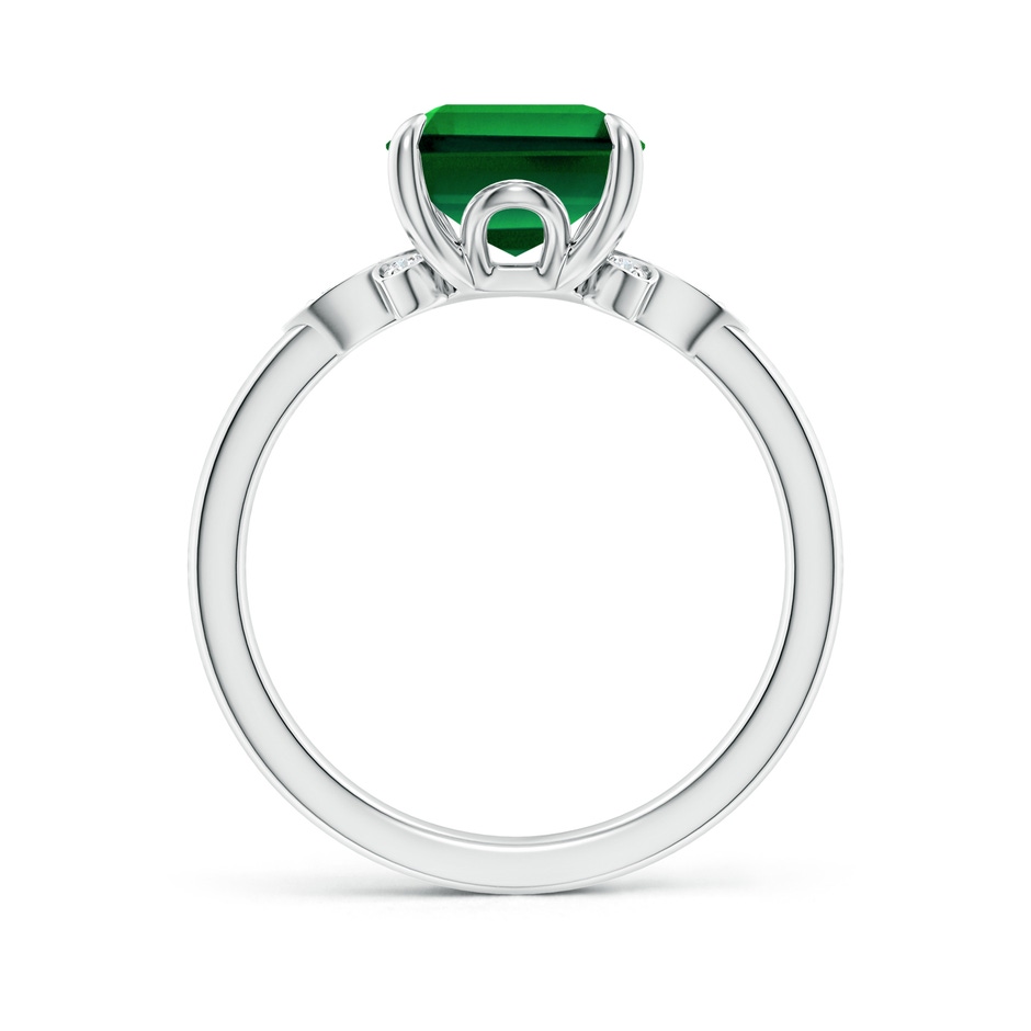 10x8mm Labgrown Lab-Grown Nature-Inspired Emerald-Cut Emerald Engagement Ring in White Gold side 199