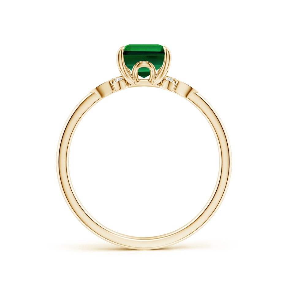 8x6mm Labgrown Lab-Grown Nature-Inspired Emerald-Cut Emerald Engagement Ring in 18K Yellow Gold side 199
