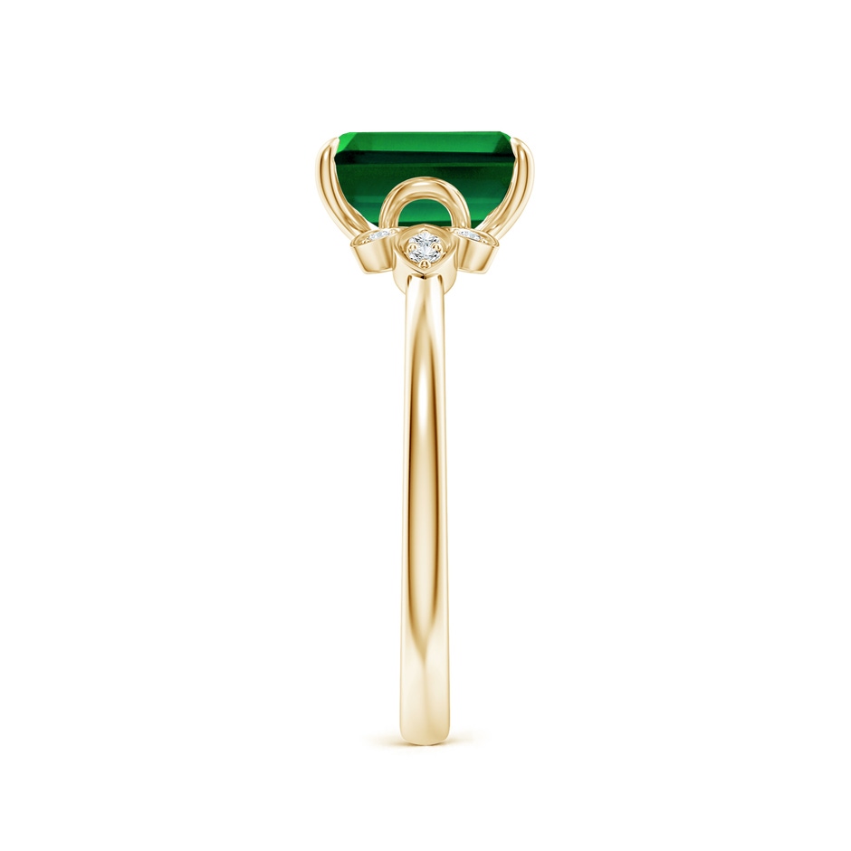 8x6mm Labgrown Lab-Grown Nature-Inspired Emerald-Cut Emerald Engagement Ring in 18K Yellow Gold side 299
