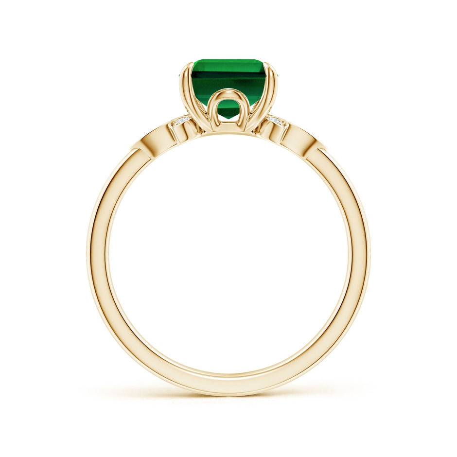 9x7mm Labgrown Lab-Grown Nature-Inspired Emerald-Cut Emerald Engagement Ring in 18K Yellow Gold side 199