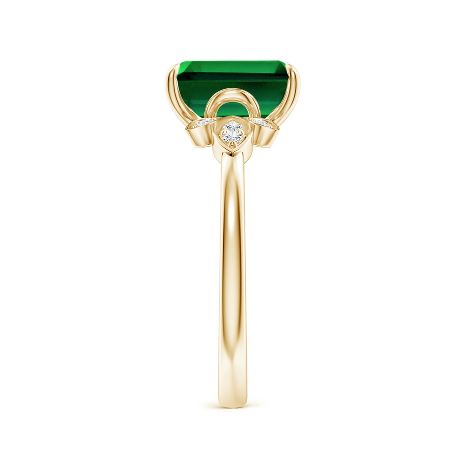 9x7mm Labgrown Lab-Grown Nature-Inspired Emerald-Cut Emerald Engagement Ring in 18K Yellow Gold side 299