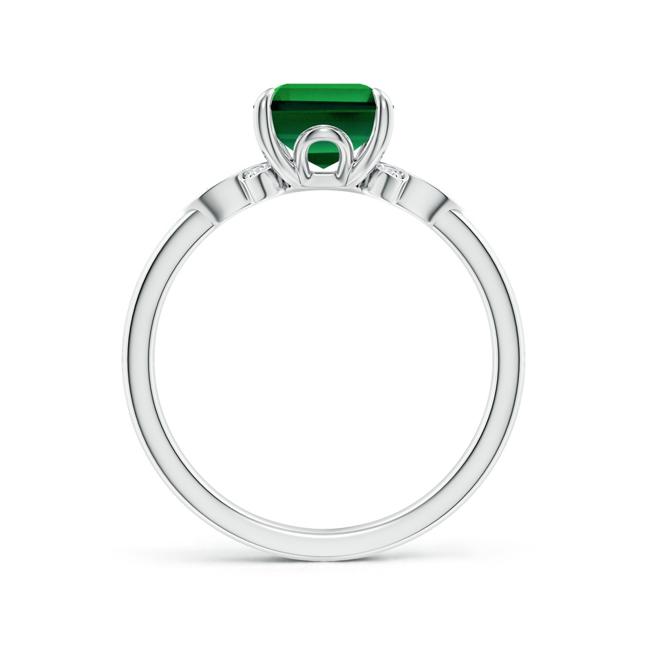 9x7mm Labgrown Lab-Grown Nature-Inspired Emerald-Cut Emerald Engagement Ring in White Gold side 199