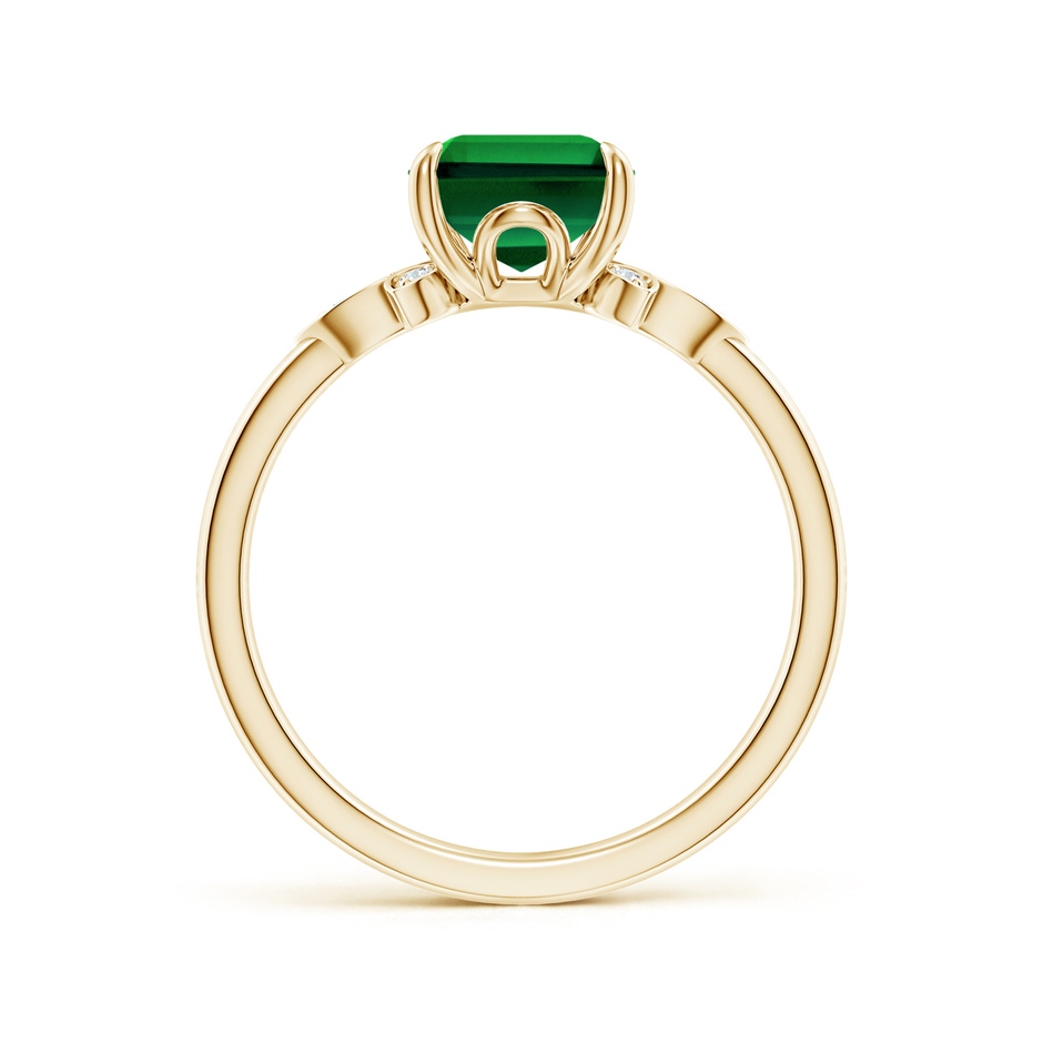 9x7mm Labgrown Lab-Grown Nature-Inspired Emerald-Cut Emerald Engagement Ring in Yellow Gold side 199