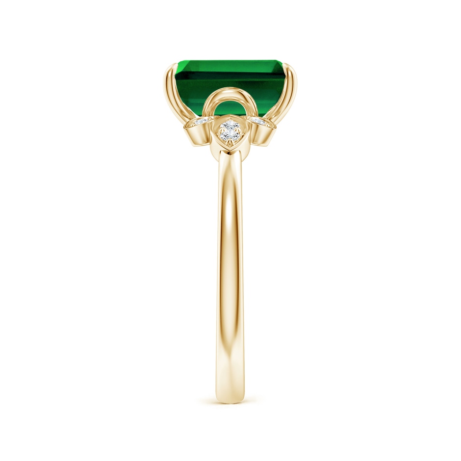 9x7mm Labgrown Lab-Grown Nature-Inspired Emerald-Cut Emerald Engagement Ring in Yellow Gold side 299