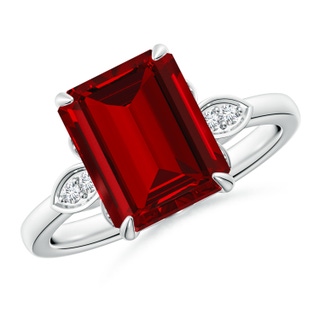 Emerald Cut Lab-Grown Lab Grown Ruby