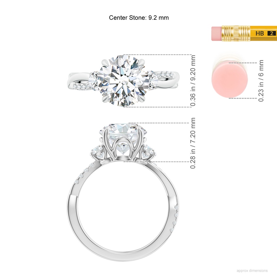 9.2mm FGVS LSR4540D-WG-FGVS-9.2 in White Gold ruler