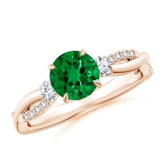 Round Lab-Grown Lab Grown Emerald