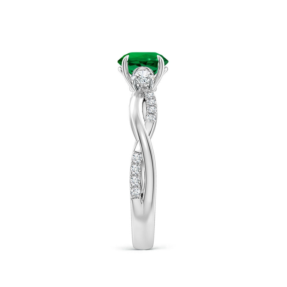 6mm Labgrown Lab-Grown Three Stone Round Emerald & Diamond Engagement Ring in P950 Platinum side 299