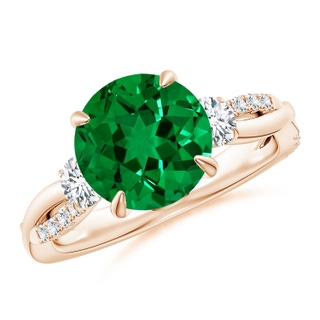 Round Lab-Grown Lab Grown Emerald