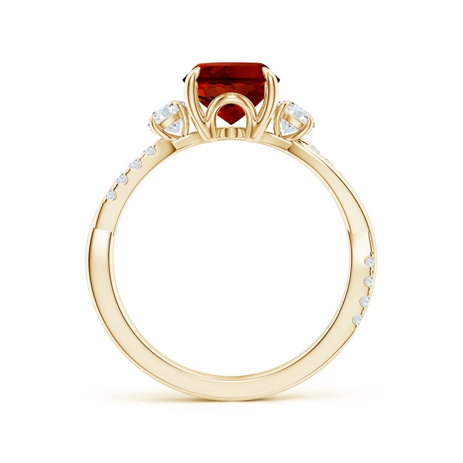 9x7mm Labgrown Lab-Grown Three Stone Oval Ruby & Round Diamond Engagement Ring in Yellow Gold side 199