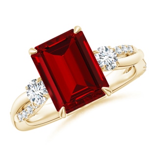 Emerald Cut Lab-Grown Lab Grown Ruby