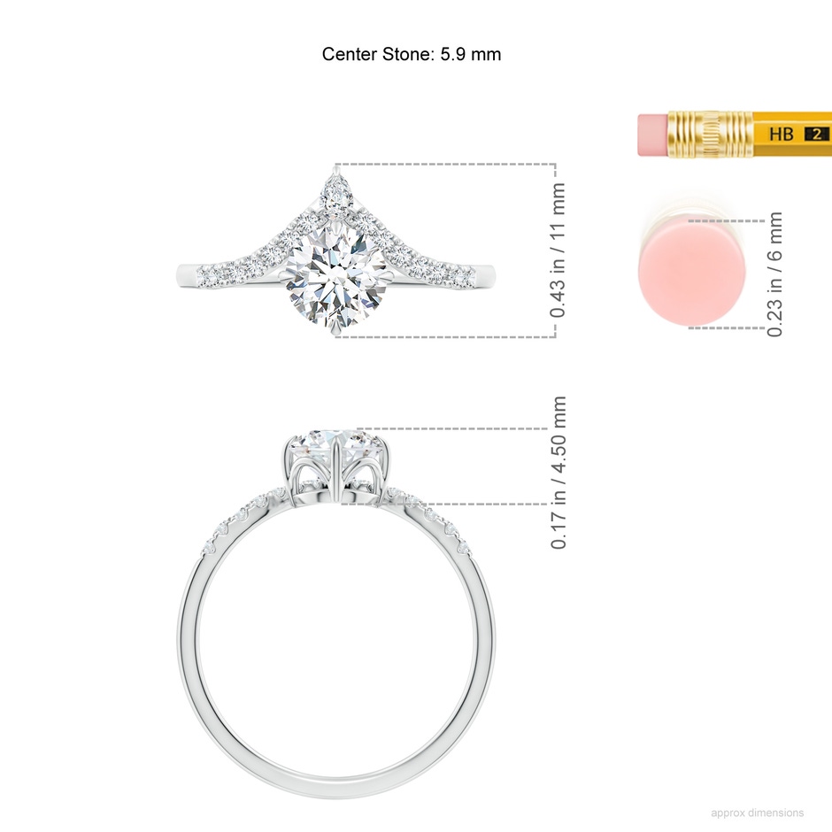 5.9mm FGVS LSR4544D-WG-FGVS-5.9 in White Gold ruler