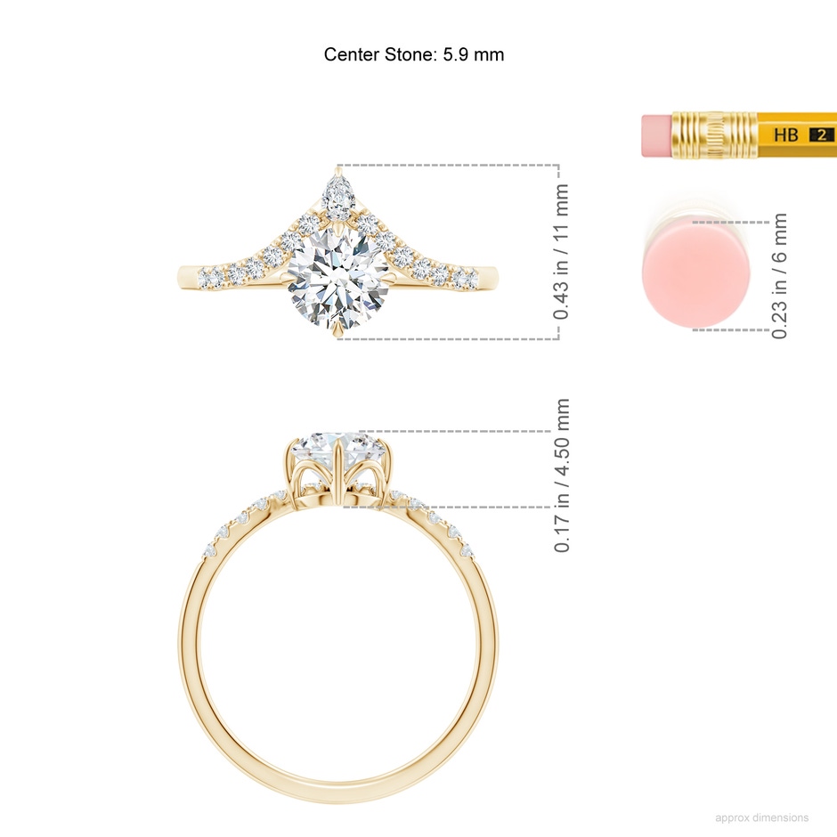 5.9mm FGVS LSR4544D-YG-FGVS-5.9 in Yellow Gold ruler