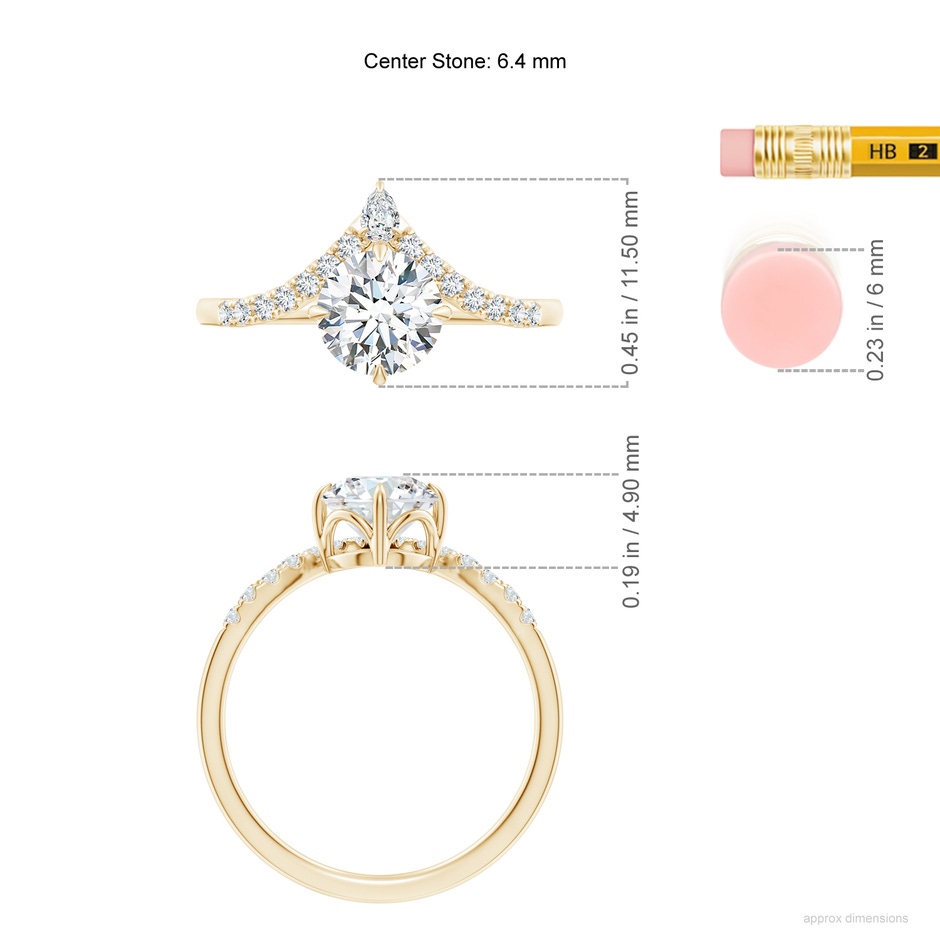 6.4mm FGVS LSR4544D-YG-FGVS-6.4 in Yellow Gold ruler