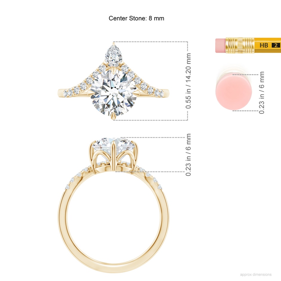 8mm FGVS LSR4544D-YGE-FGVS-8 in 18K Yellow Gold ruler