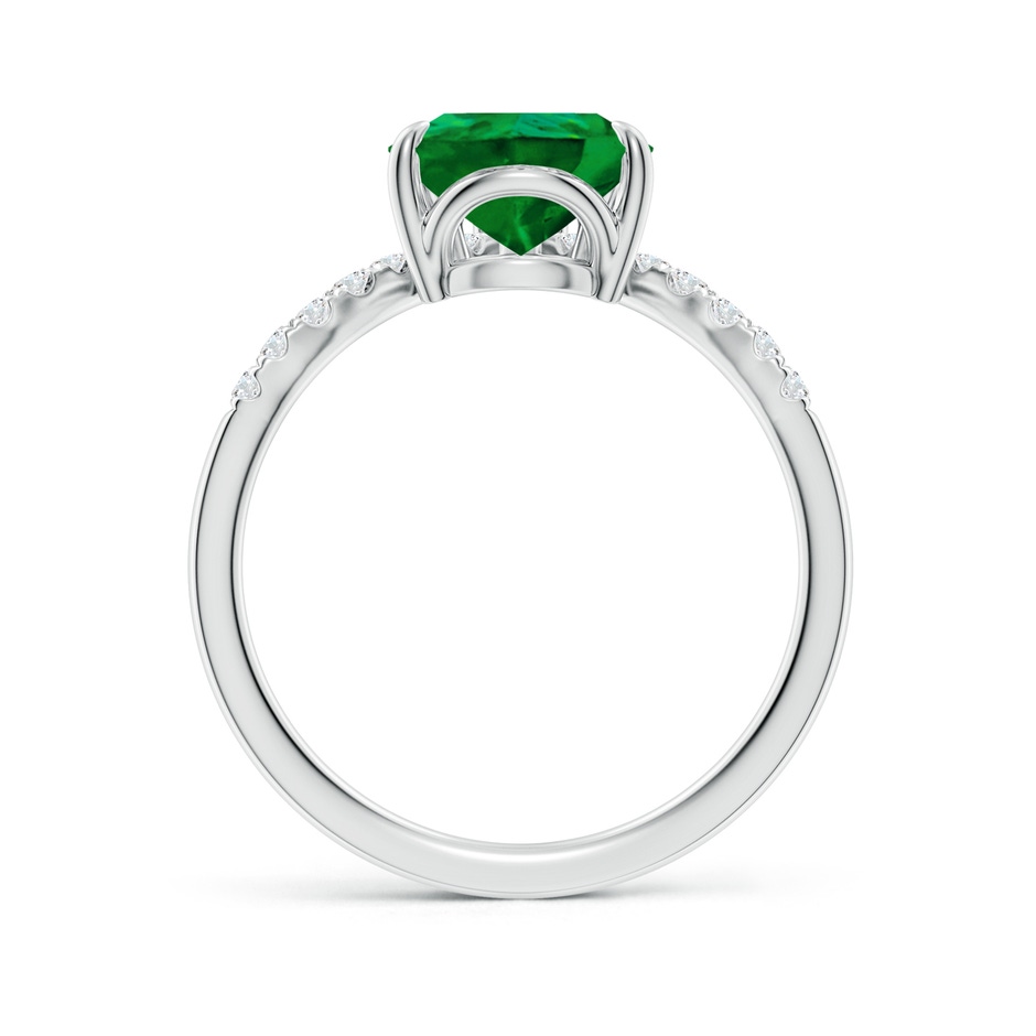 10x8mm Labgrown Lab-Grown Pear Emerald and Diamond Chevron Engagement Ring in P950 Platinum side 199