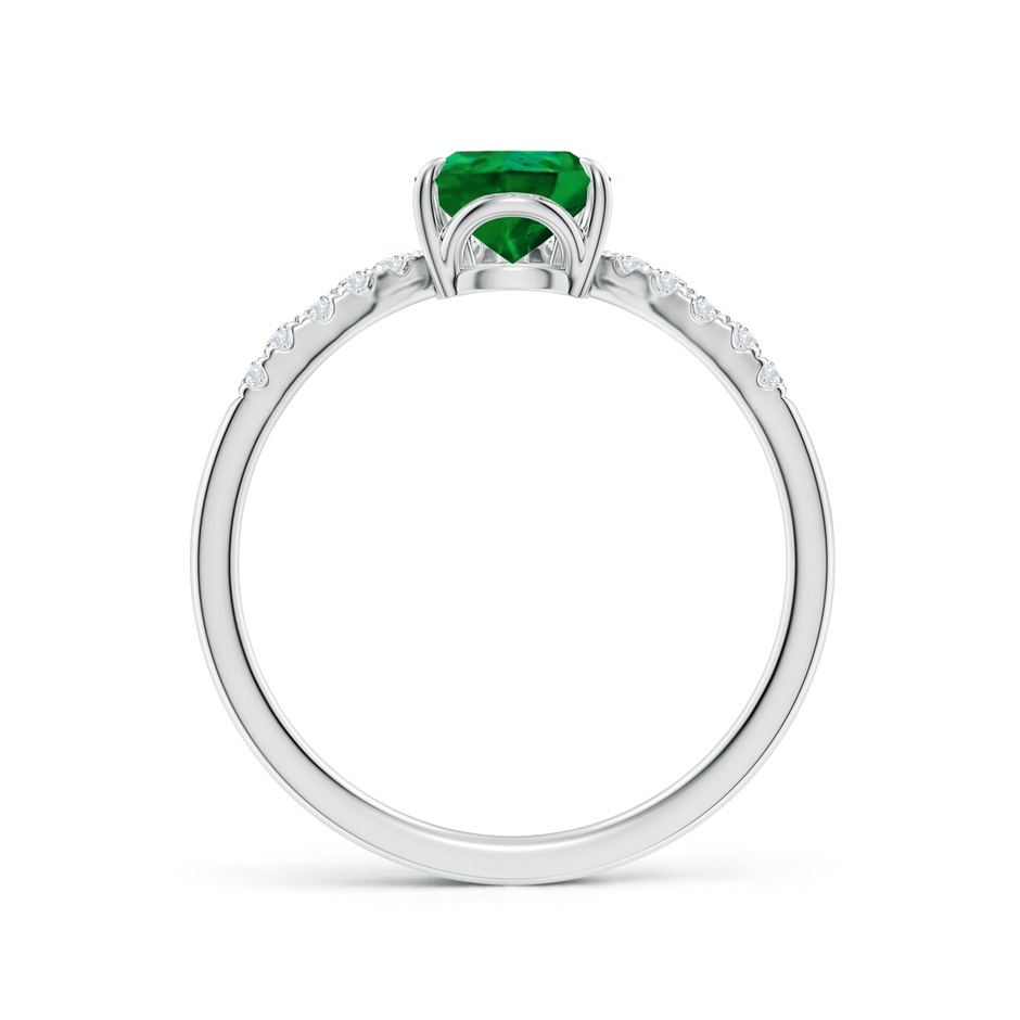8x6mm Labgrown Lab-Grown Pear Emerald and Diamond Chevron Engagement Ring in White Gold side 199
