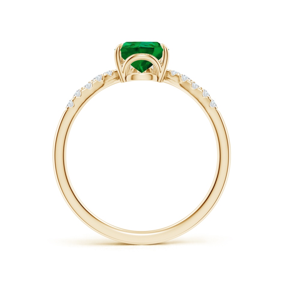8x6mm Labgrown Lab-Grown Pear Emerald and Diamond Chevron Engagement Ring in Yellow Gold side 199