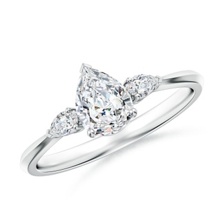 7x5mm FGVS Lab-Grown Pear shape Diamond Three Stone Engagement Ring in P950 Platinum