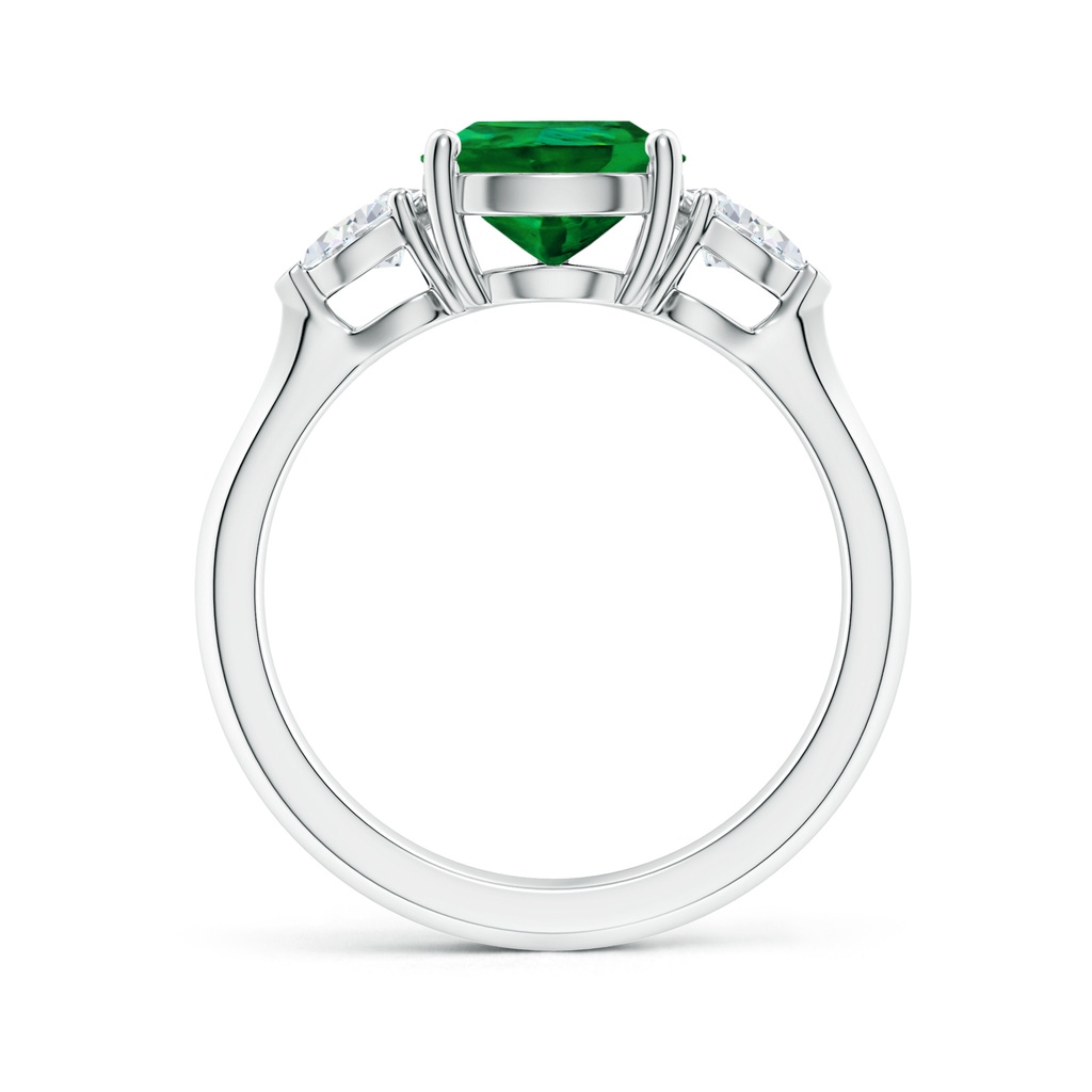 10x8mm Labgrown Lab-Grown Pear shape Emerald Three Stone Engagement Ring in White Gold - side 199