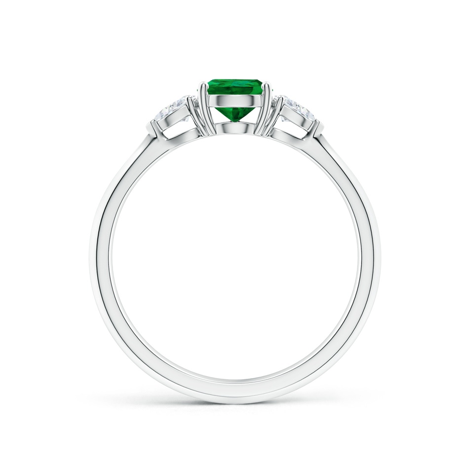 7x5mm Labgrown Lab-Grown Pear shape Emerald Three Stone Engagement Ring in P950 Platinum side 199