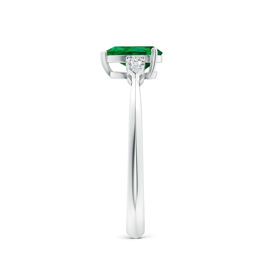 7x5mm Labgrown Lab-Grown Pear shape Emerald Three Stone Engagement Ring in P950 Platinum side 299
