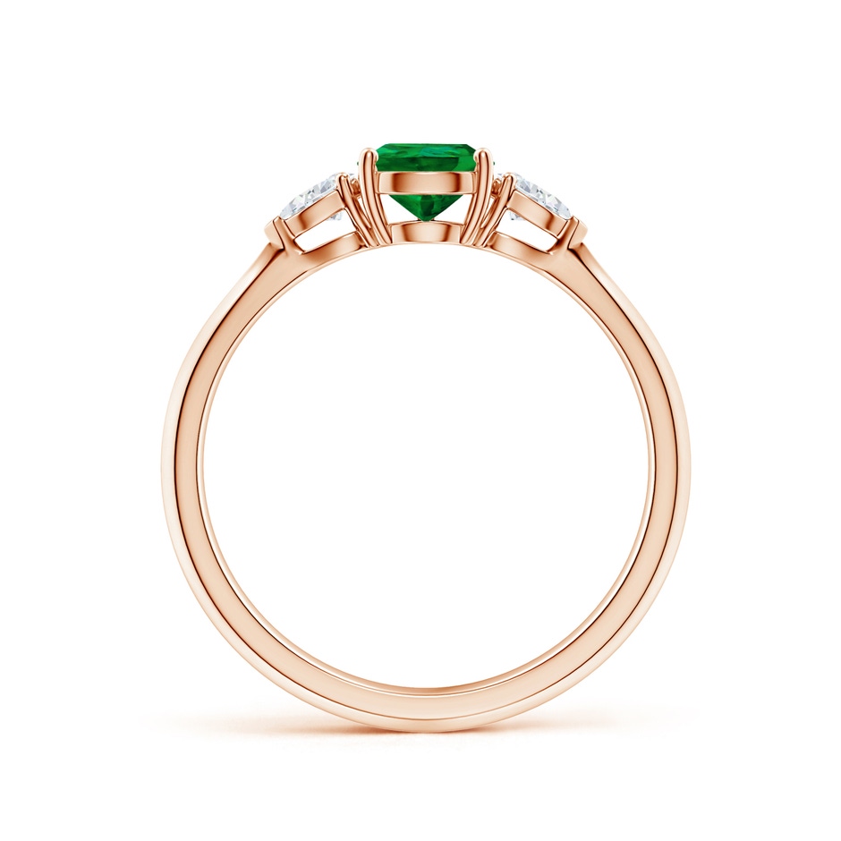 7x5mm Labgrown Lab-Grown Pear shape Emerald Three Stone Engagement Ring in Rose Gold side 199
