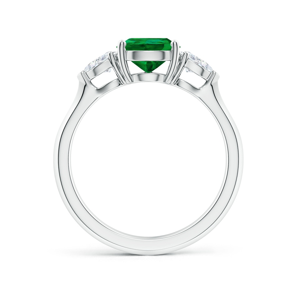 9x7mm Labgrown Lab-Grown Pear shape Emerald Three Stone Engagement Ring in White Gold side 199