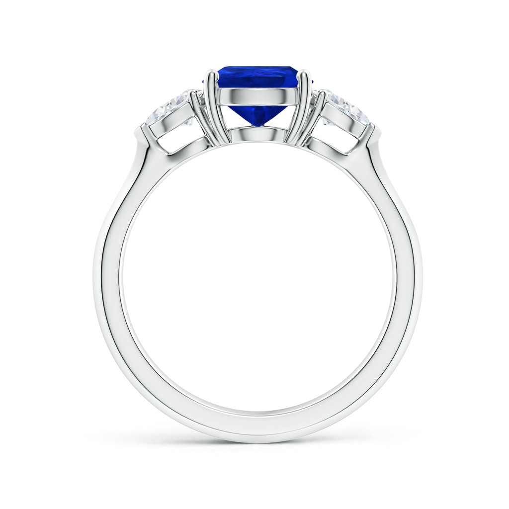9x7mm Labgrown Lab-Grown Pear shape Blue Sapphire Three Stone Engagement Ring in White Gold Side 199