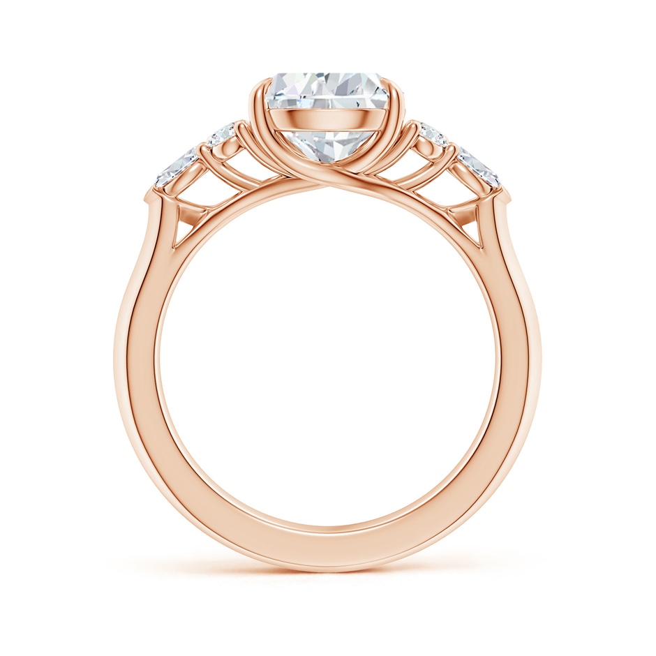 10x8mm FGVS Lab-Grown Pear Shape Diamond Side Stone Engagement Ring with Diamonds in Rose Gold side 199