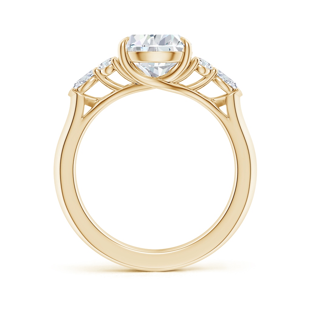 10x8mm FGVS Lab-Grown Pear Shape Diamond Side Stone Engagement Ring with Diamonds in Yellow Gold - side 199