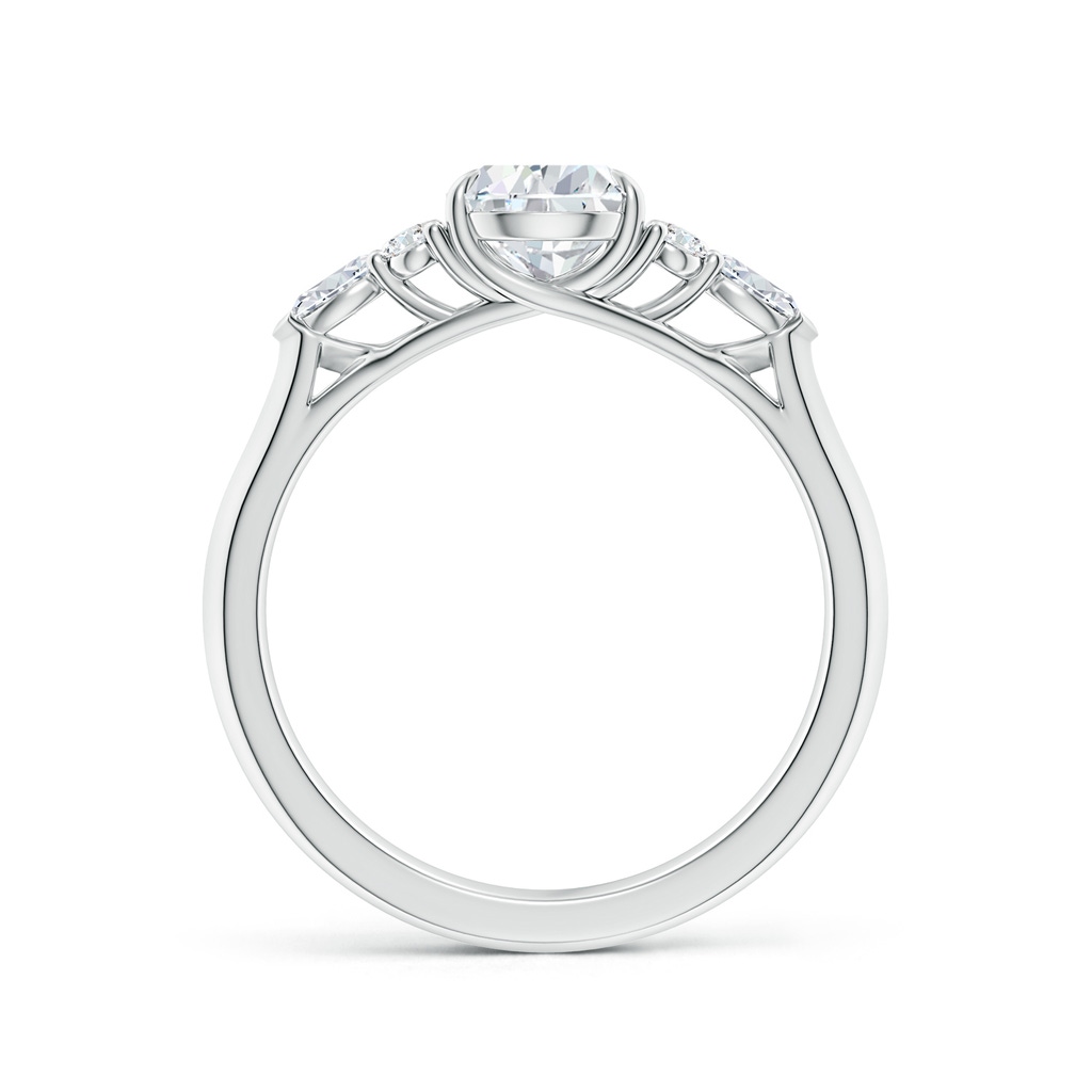 7.7x5.7mm FGVS Lab-Grown Pear Shape Diamond Side Stone Engagement Ring with Diamonds in White Gold - side 199