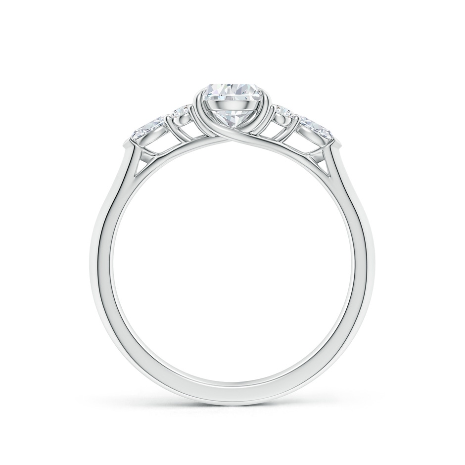 7x5mm FGVS Lab-Grown Pear Shape Diamond Side Stone Engagement Ring with Diamonds in 10K White Gold side 199