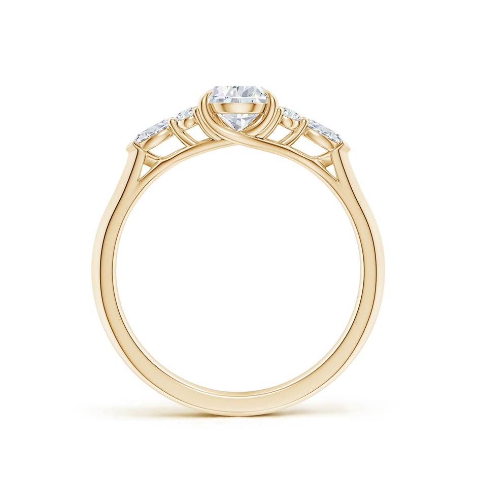 7x5mm FGVS Lab-Grown Pear Shape Diamond Side Stone Engagement Ring with Diamonds in 10K Yellow Gold side 199